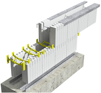 ICF Assembly - Metal Track and Wire Top Ties Installation